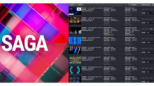 Rendu et vitesse accrue CPU et GPU grâce au codec SAGA