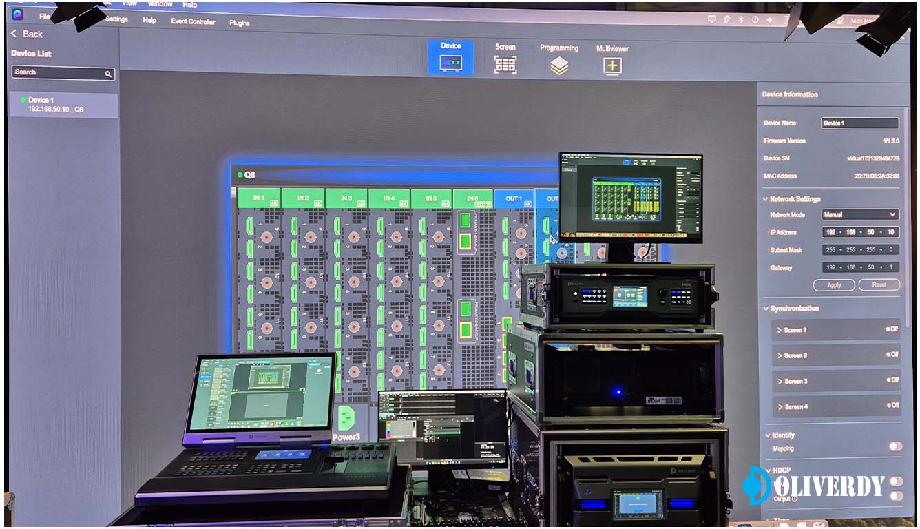 Démonstration en formation PixelHue - Projection sur mur LED