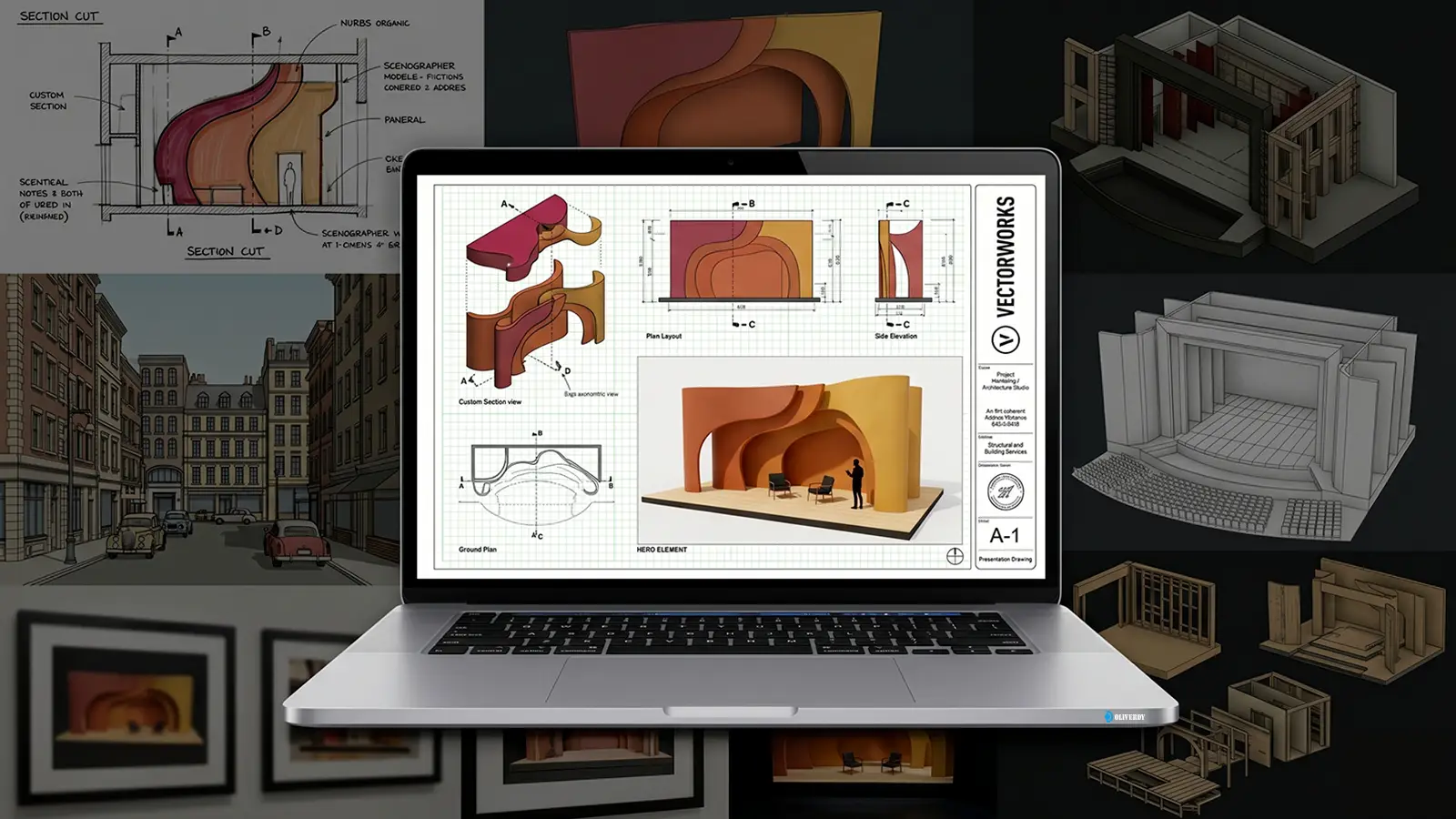 Formation Vectorworks Scénographie Oliverdy — modélisation 3D décor de scène