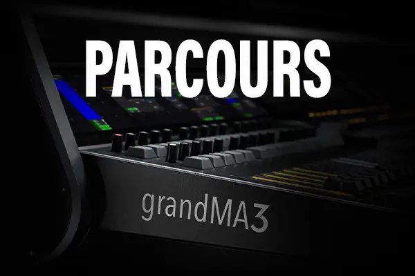 Parcours formation grandMA3 4 niveaux Oliverdy — découverte à tournée