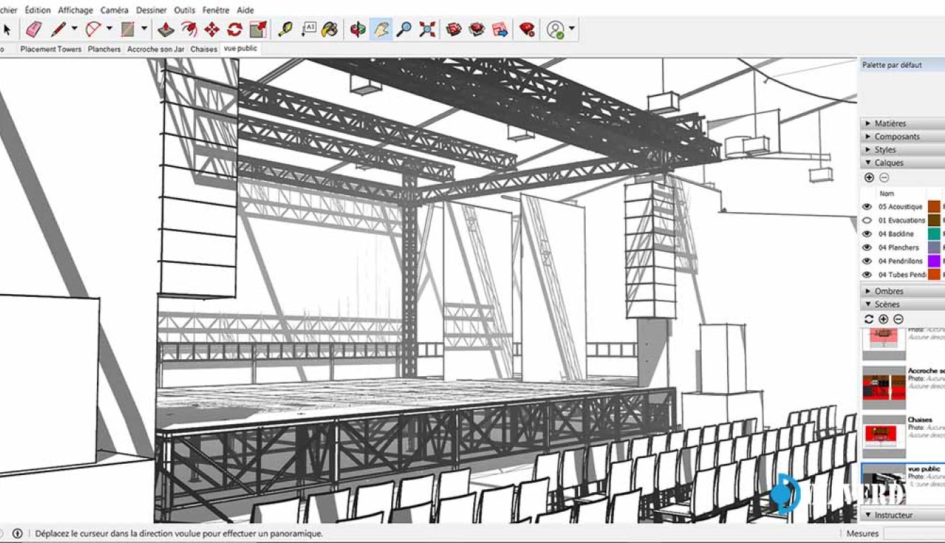 Modèle 3D SketchUp Pro pour l'événementiel