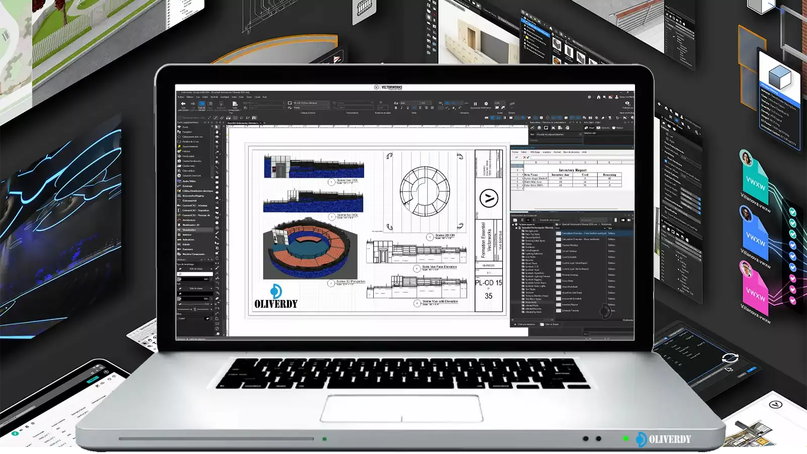 Outils dessin 2D 3D Vectorworks Essentiel — CAO spectacle Oliverdy