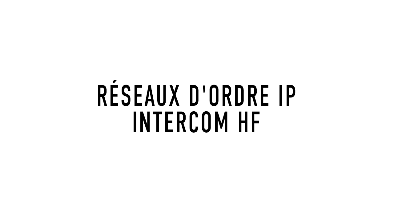 Installation et Exploitation de Réseaux d'Ordre