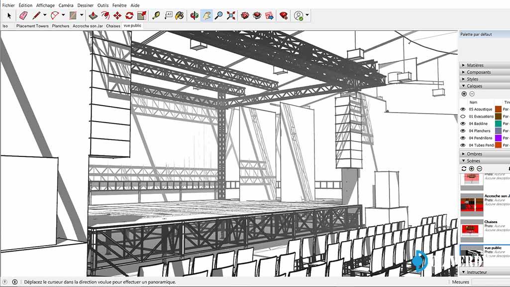 Modèle 3D SketchUp Pro pour l'événementiel