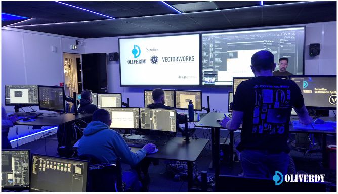 Données de conception Vectorworks Spotlight — tableaux, étiquettes et légendes en formation Oliverdy